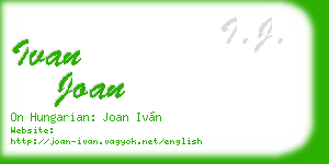 ivan joan business card